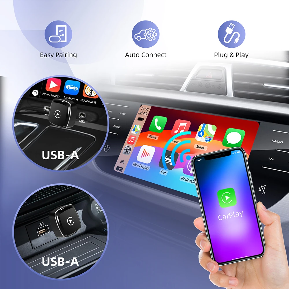 2026 Anyfar 2-in-1 Kabelloser CarPlay-Adapter & Android Auto – Bild 3