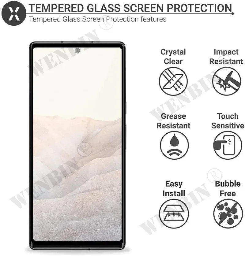 Gehärtetes Glas für Google Pixel 11 10 9 8 7 6 Pro XL 7A 5A (3 Stück) – Bild 2