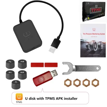 USB Android TPMS Reifendruck Überwachung System Display Alarm System Für Navigation Player Temperatur Warnung
