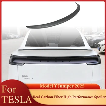 Real Carbon Fiber Hohe Leistung Spoiler Für Tesla Modell Y Juniper 2025 Hinten Stamm Schwanz Flügel Auto Außen