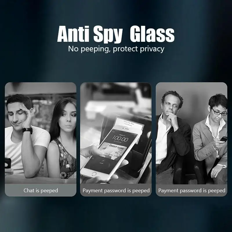 Full Cover Anti-Spionage-Displayschutz aus gehärtetem Glas für iPhone – Bild 3