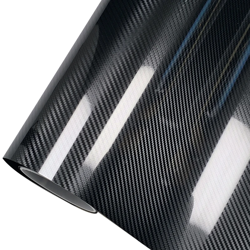 Hochglanz 6D 5D Kohlefaser Schwarz Auto Folierung Wrap Vinyl Car – Bild 3