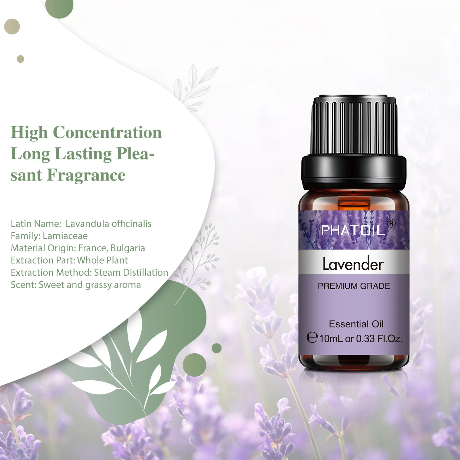 PHATOIL Natürliches ätherisches Pflanzenöl 10 ml Eukalyptus Lavendel – Bild 2