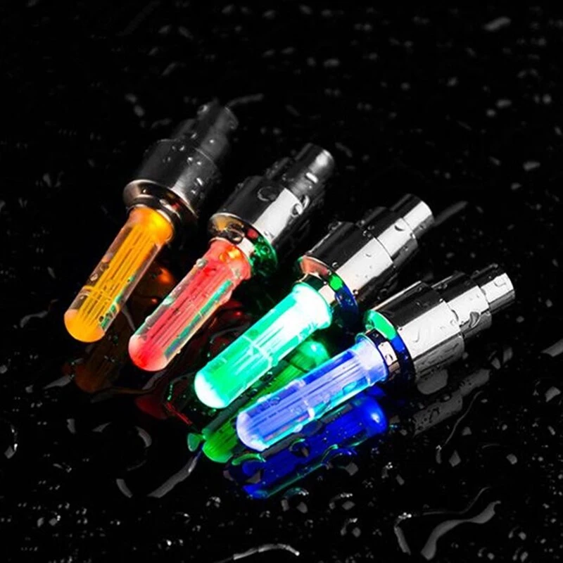 Auto Motorrad Fahrrad Reifen Ventil Kappen Licht LED Neon-Blitz Lampe – Bild 3