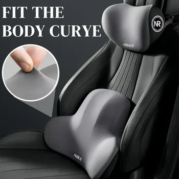 Auto Nacken Kissen Memory Foam Schutz Lenden Zurück Unterstützung Atmungsaktive Auto Kopfstütze Kissen