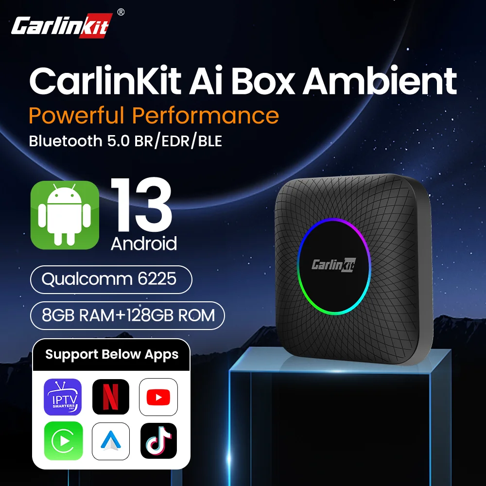 Carlinkit Android 13 Tv Box LED 8 + 128 GB CarPlay Wireless Android Auto Wireless Adapter Unterstützung