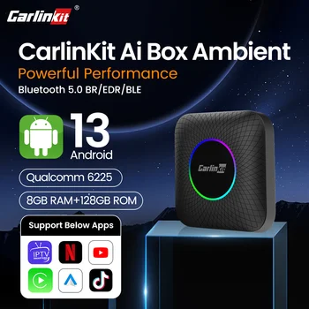 Carlinkit Android 13 Tv Box LED 8 + 128 GB CarPlay Wireless Android Auto Wireless Adapter Unterstützung