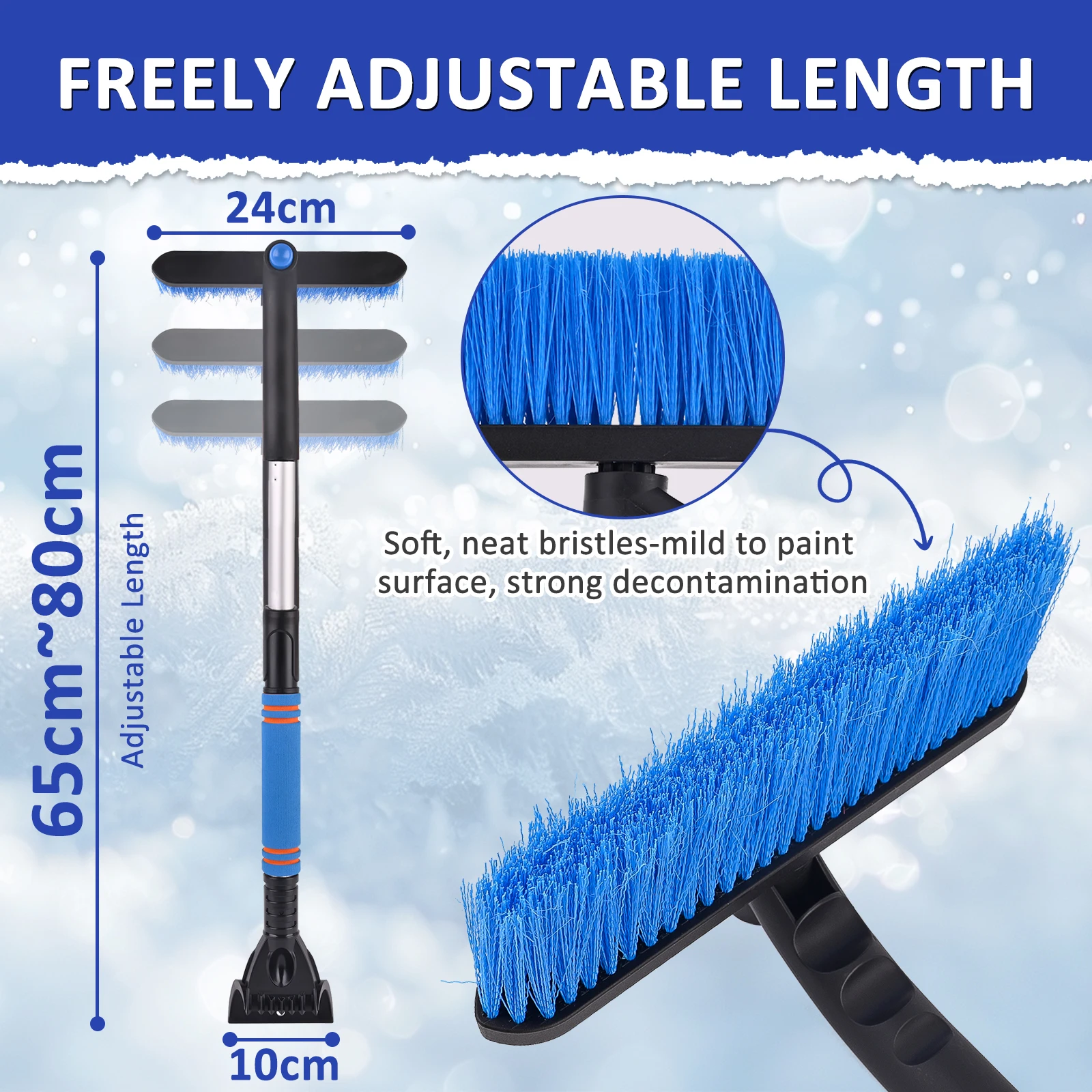 Schneebürste mit Eiskratzer 80 cm (31,5 Zoll) 2-in-1 Ausziehbare – Bild 3
