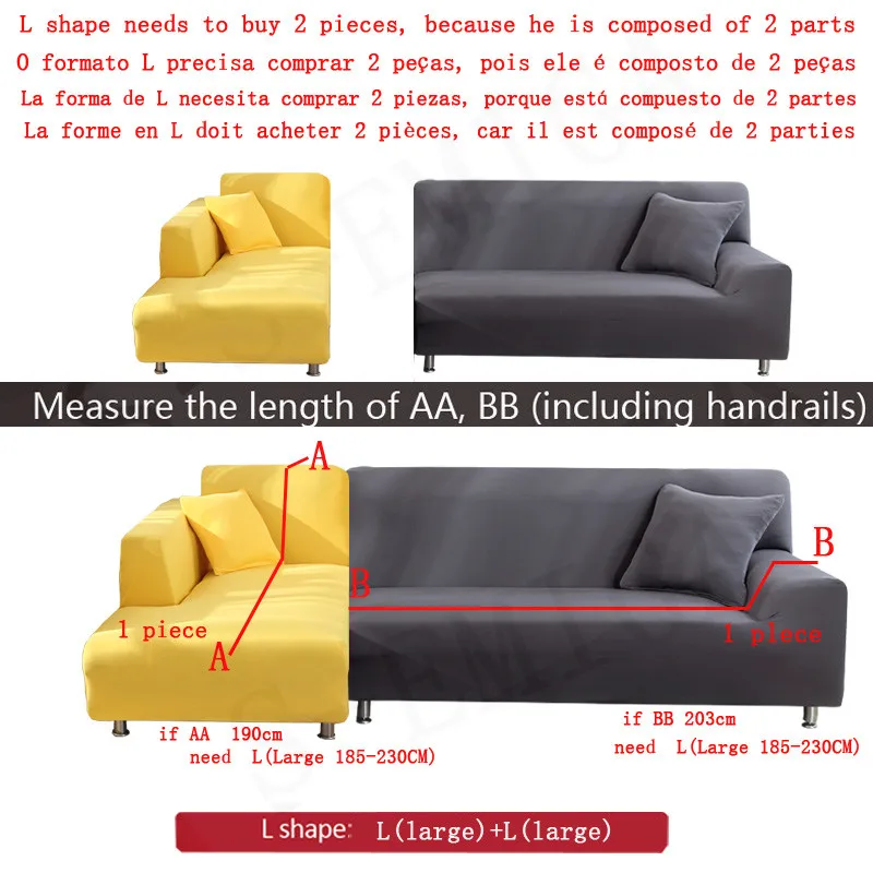 1/2/3/4-Sitzer Wasserdichter Sofa-Überzug, Dehnbarer Ecksofa-Bezug – Bild 3