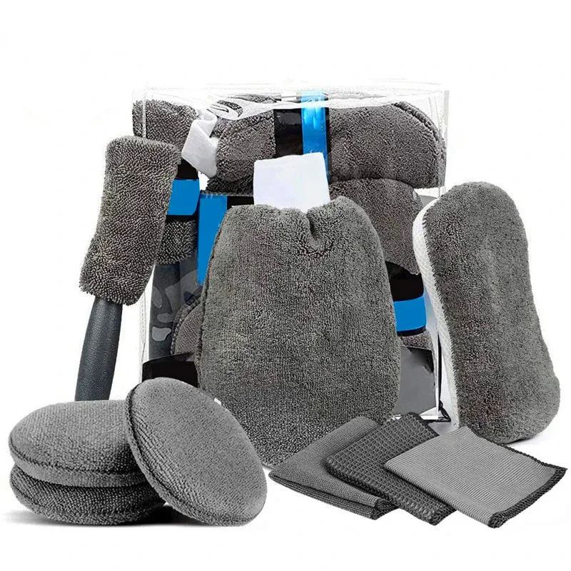 Auto wasch reinigungs kits Mikro faser tücher erröten Schwamm wasch handschuh Politur Pflege (9 Stück)