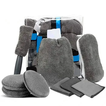 Auto wasch reinigungs kits Mikro faser tücher erröten Schwamm wasch handschuh Politur Pflege (9 Stück)