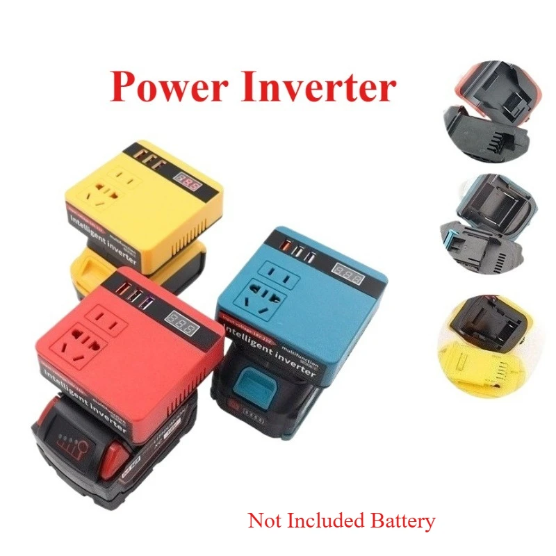 220V 120W USB-Powerbank für Makita, Milwaukee, DeWalt und Dayi 18V Li-Ionen-Akkus, Tragbarer Intelligenter