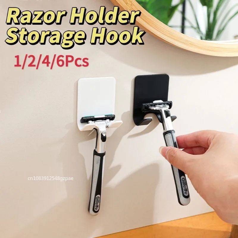 Bad Rasiermesser Halter Lagerung Haken Wand Männer Rasieren Rasierer Regal Punch-freies Rasiermesser Rack Bad