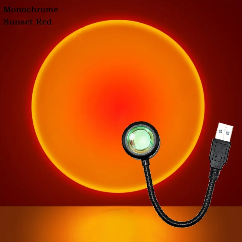 Kerokuru USB Sonnenuntergang Licht Lampe Selbst Fotografie Licht LED Regenbogen Neon Nachtlicht Projektor