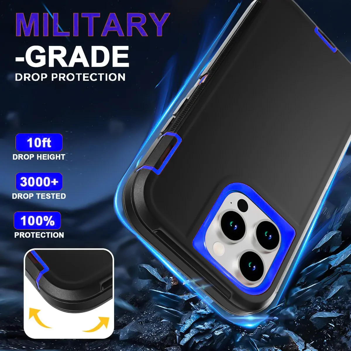 Stoßfeste Panzer-Handyhülle für iPhone 18 17 16 Pro Max 13 12 Mini 15 – Bild 2