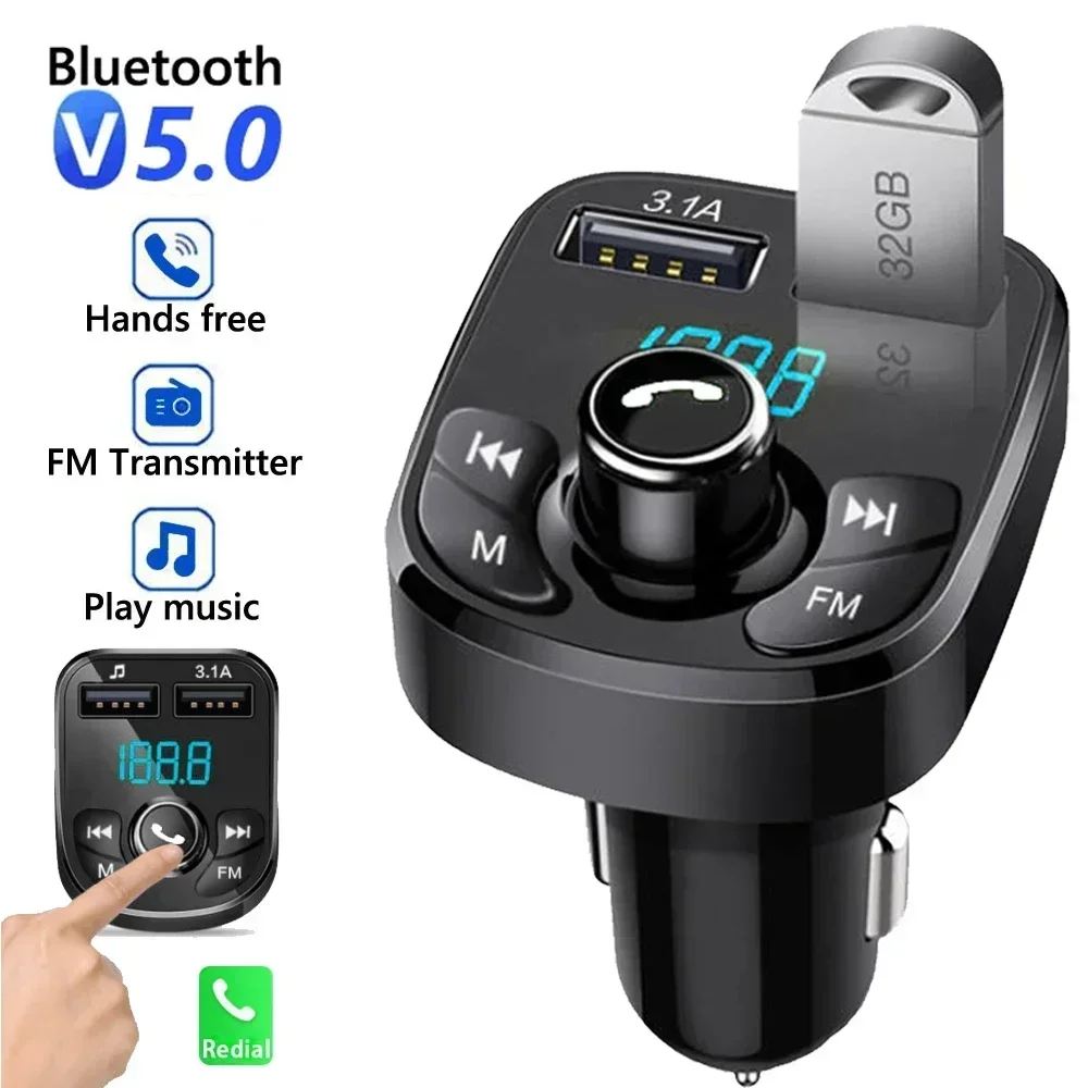 Auto-Freisprecheinrichtung, Bluetooth-kompatibel 5.0, FM-Transmitter – Bild 3