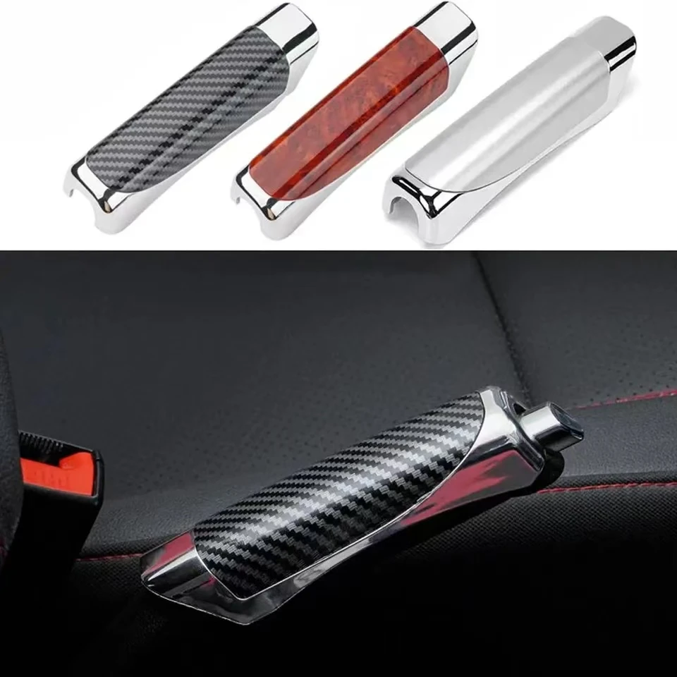 Universal Auto Handbremse Griffe Hand Bremse Abdeckung Schutz Abdeckung Carbon Faser Parkplatz Bremse