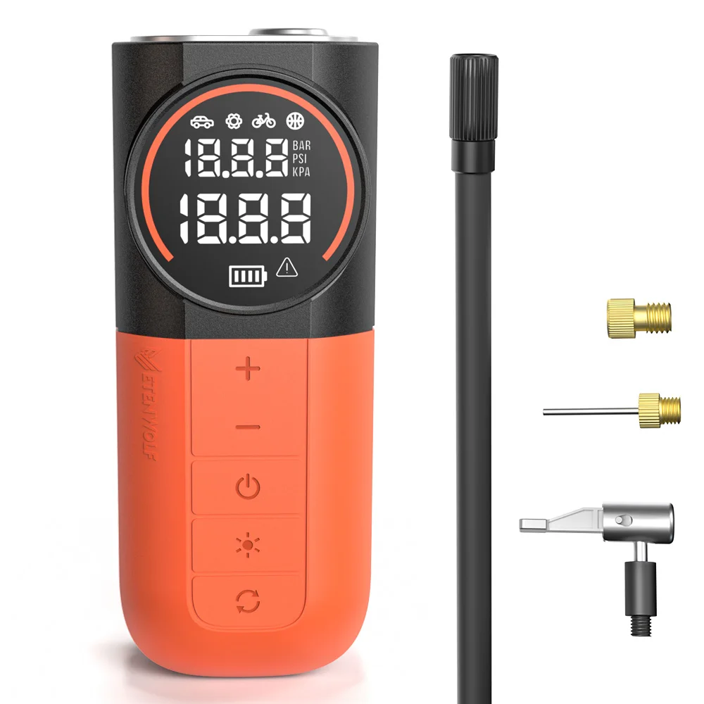 ETENWOLF S1 Tragbarer Reifenfüller 5200mAh 20L/Min Auto-Luftkompressor Geeignet für Autos, Motorräder