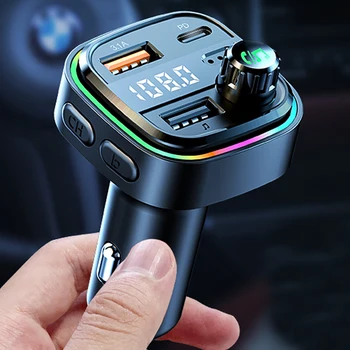 Auto MP3 Player Bluetooth 5.0 FM Sender Freisprecheinrichtung Autoradio Modulator mit integriertem Mikrofon