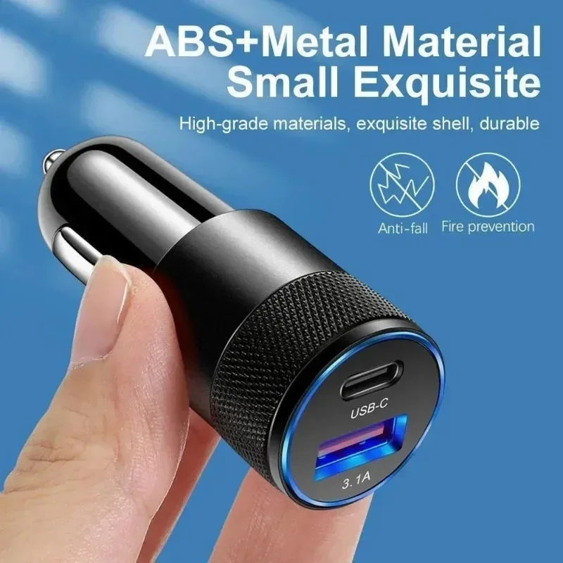 USB-C Schnell-Autoladegerät, 15W 3,1A PD Typ-C Autoadapter 2-Port – Bild 4
