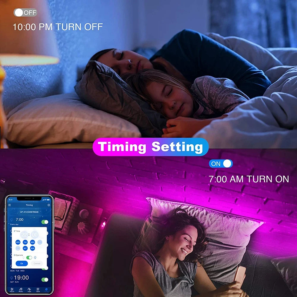 Bluetooth LED Lichter Streifen 5050 Smart App Fernbedienung flexible – Bild 2