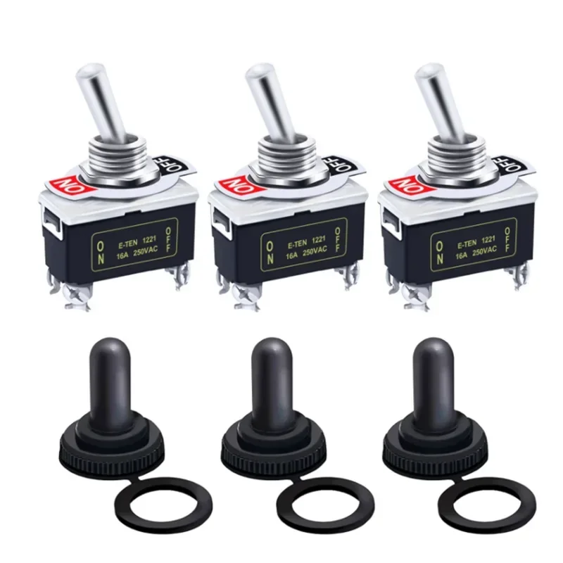 Heavy Duty Auto Boot Rocker Kippschalter 15A 250 V 2Pin SPST EIN/AUS Wippschalter mit wasserdichtem (5 Stück)