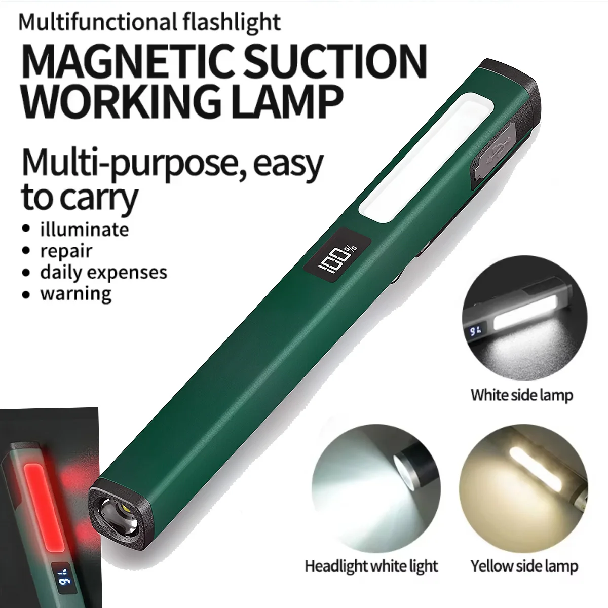 Leistungsstarke LED-Arbeitsleuchte Auto-Garagenmechaniker-Lampe Magnetische USB-Aufladbare