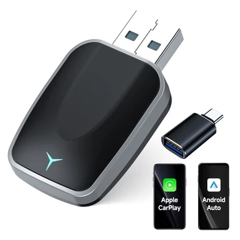 Kabelloser CarPlay- und Android-Auto-Adapter, Plug-and-Play-Dongle für iOS 10+ / Android 11+