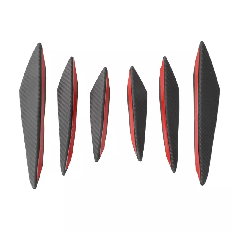 Universal Gummi Auto Frontschürze Lip Schutz Hinten Diffusor Schwarz Carbon Fiber Spoiler Splitter (6 Stück)