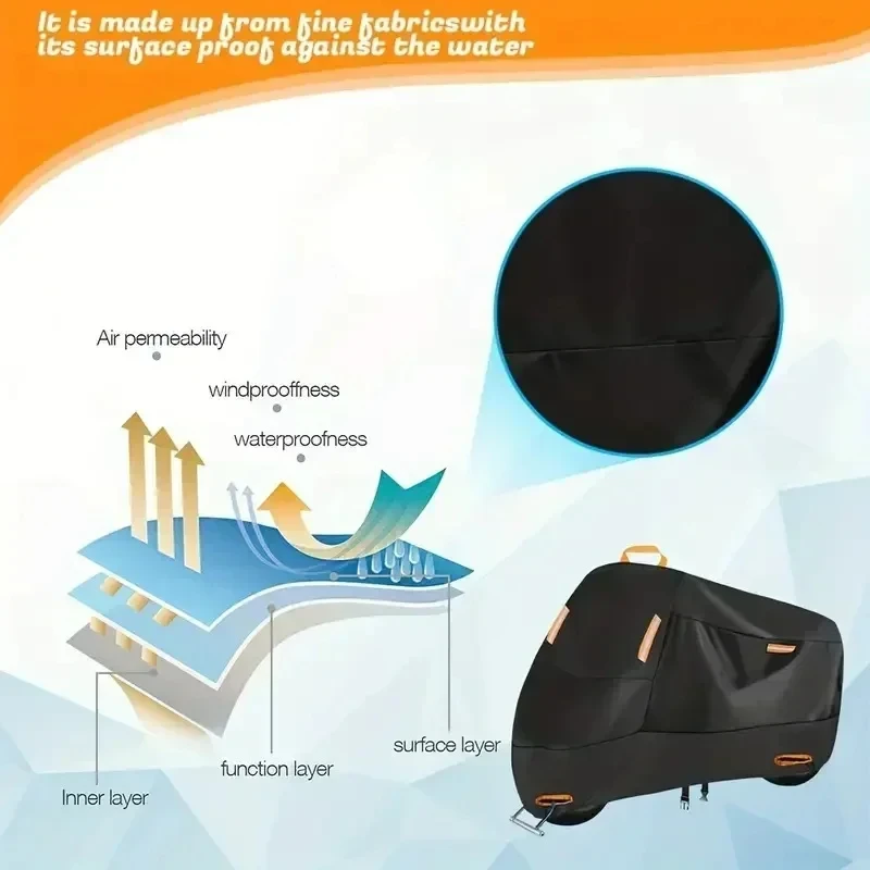 Motorradabdeckung Wasserdicht Ganzjährig Staubdicht UV-Schutz Outdoor – Bild 6