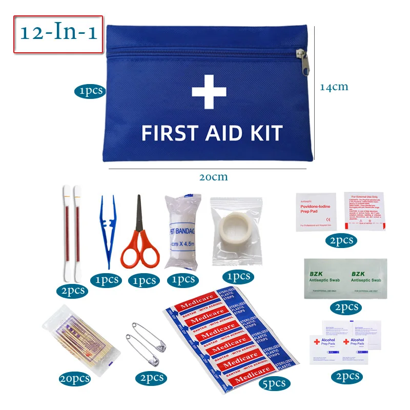 Set, tragbares Erste-Hilfe-Set, rotes Auto-Notfallset, Zubehör für Zuhause, Familie, Reisen (50 Stück)