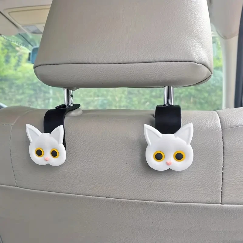 Entzückende 3D-Cartoon-Katzen-Autositz-Kopfstützenhaken (2 Stück) – Bild 6