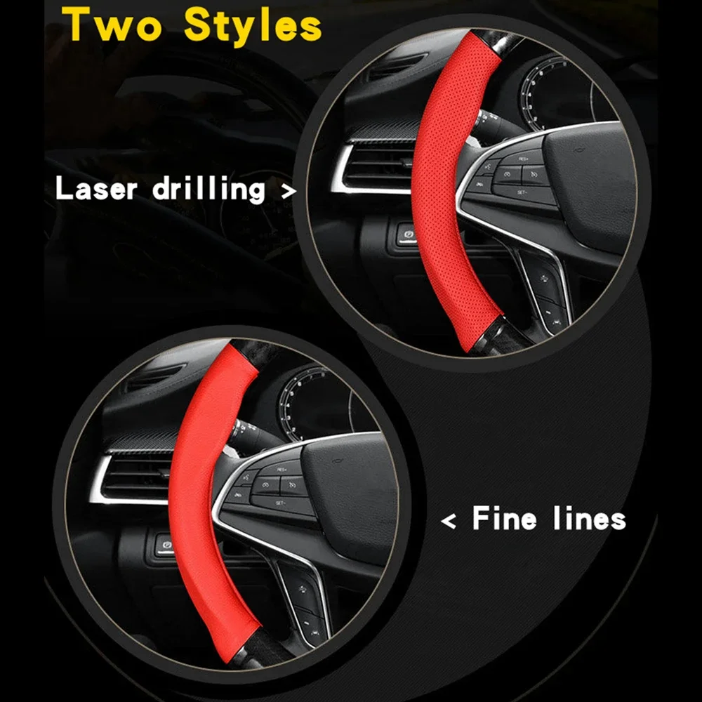 Universal Auto Lenkrad Abdeckung Carbon Faser Leder Dreidimensionale – Bild 6