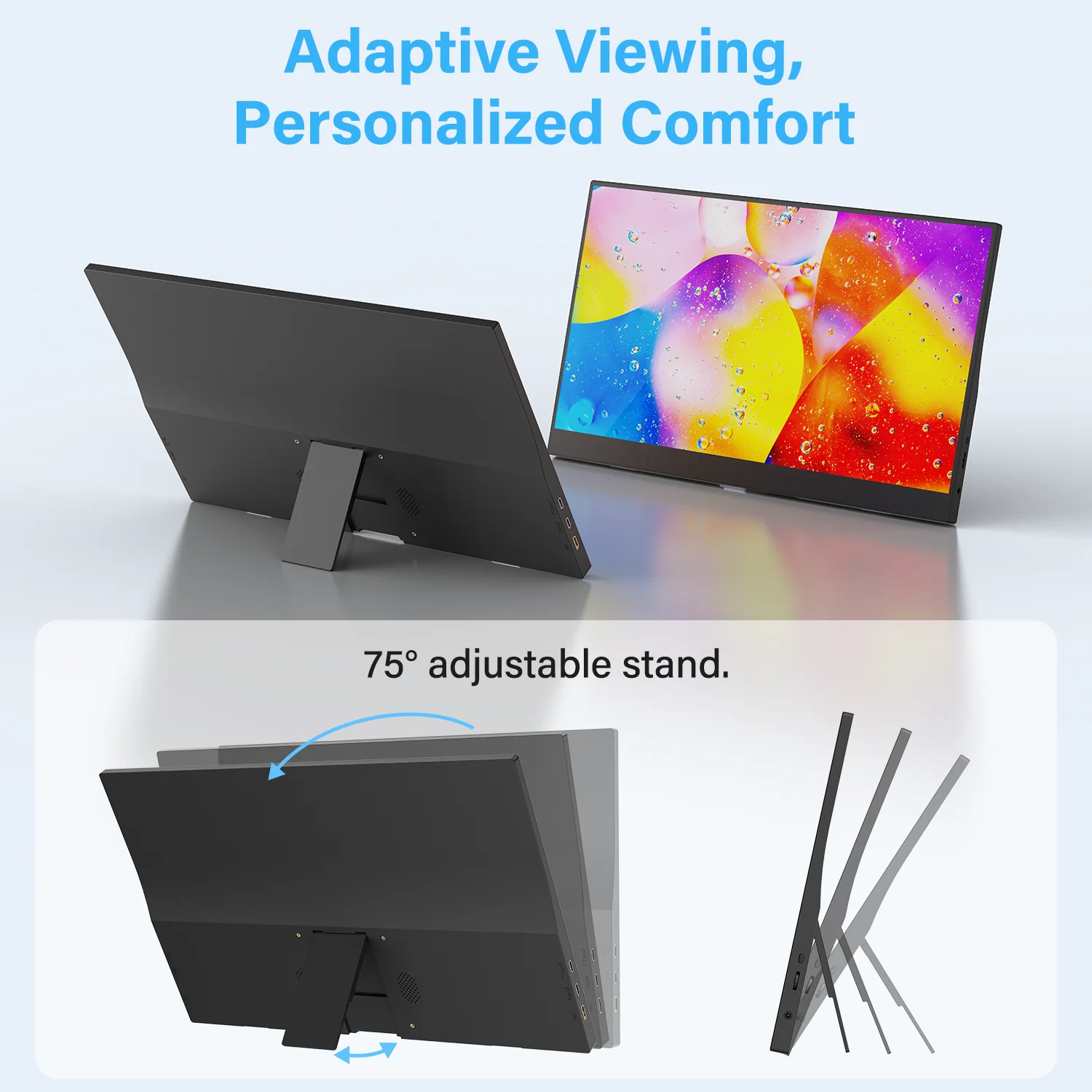 Amoudo 15,6 Zoll tragbarer Monitor 1920 x 1080P Extend Display IPS LCD – Bild 5