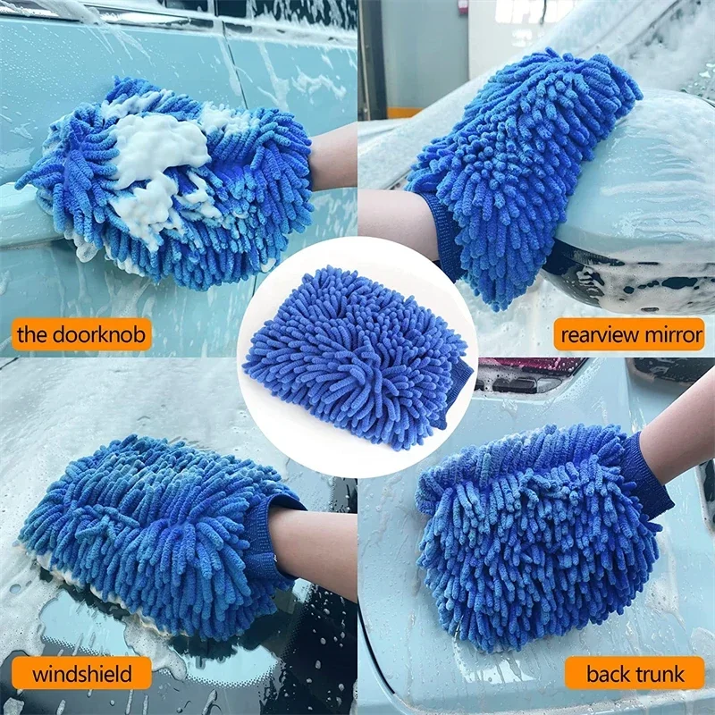 Mikro faser Chenille Handschuh Auto waschanlage Schwamm Pflege Wasch – Bild 4