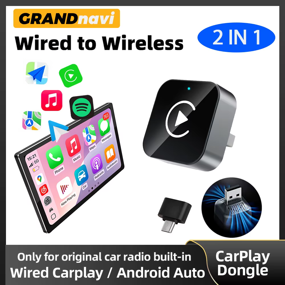 Mini 2-in-1 Wireless CarPlay/Android Auto Adapter Plug-and-Play für VW, Toyota, Nissan, Ford, Benz