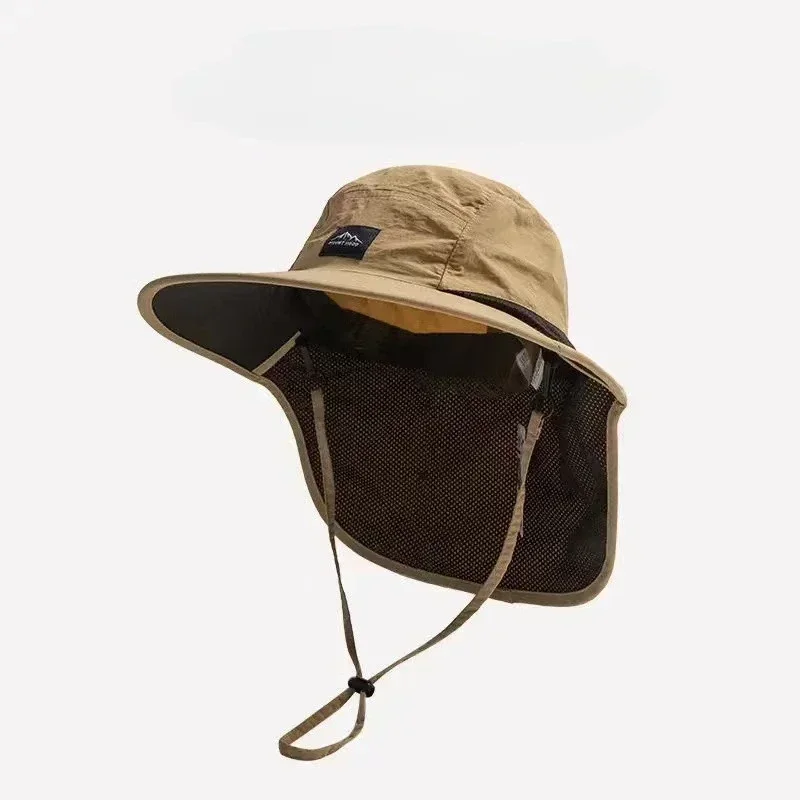 Kappen Sommer Breite Krempe Eimer Nackenschutz Unisex Schnell trocknend Panama Sonnenschutz Visier Hüte