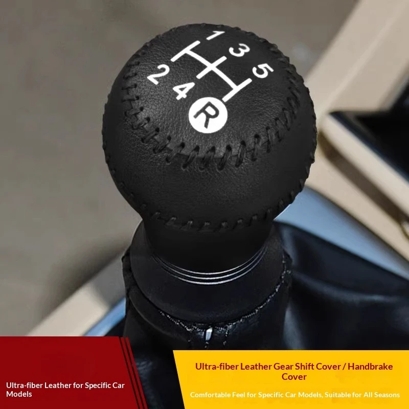 Schaltknaufabdeckung aus PU-Leder mit Carbonfaser-Optik für Honda Fit – Bild 3