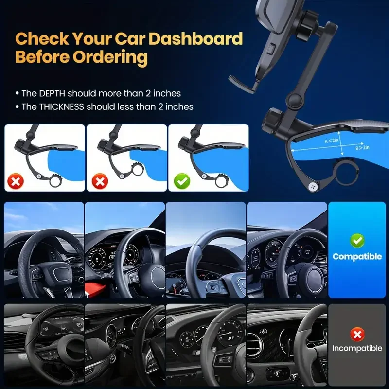 Multi Winkel Einstellbare Auto Halterung für Telefon Cool Dashboard – Bild 6