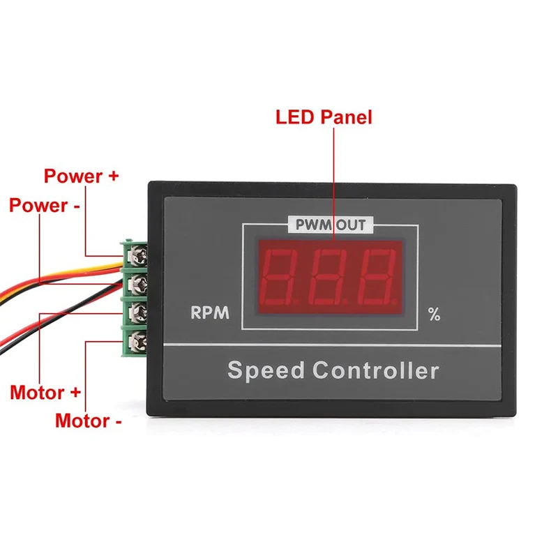 DC 6-60V 12V 24V 36V 48V 30A PWM DC Motor Drehzahlregler Regler – Bild 5