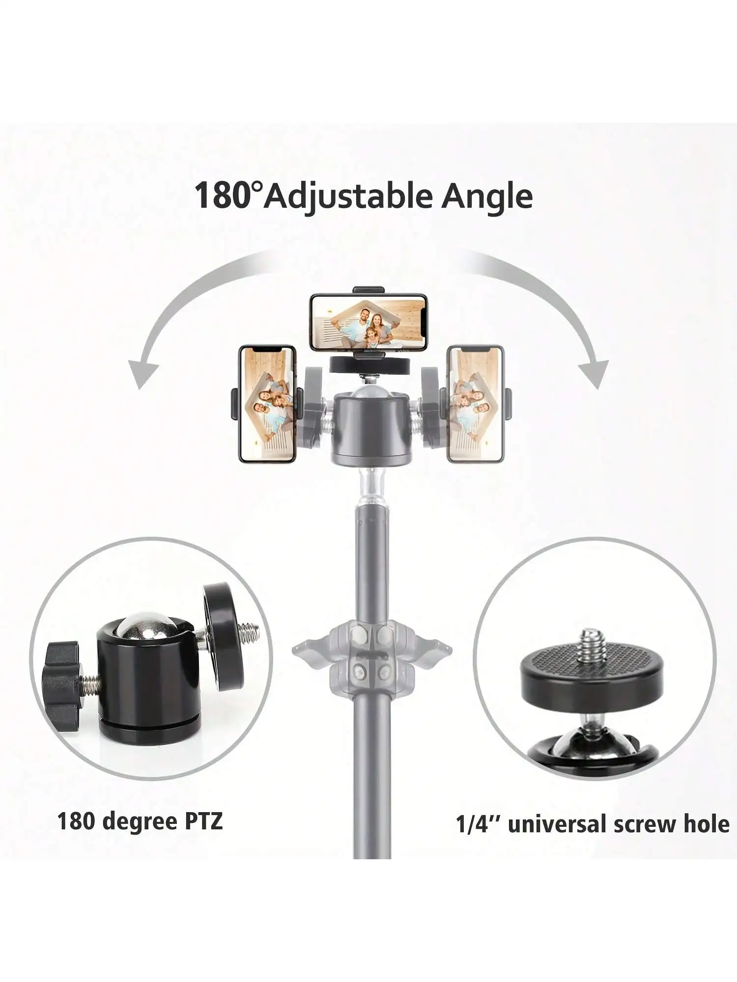 63-Zoll mit faltbarem Stativ und Telefonhalterclip 160,02 cm – Bild 6