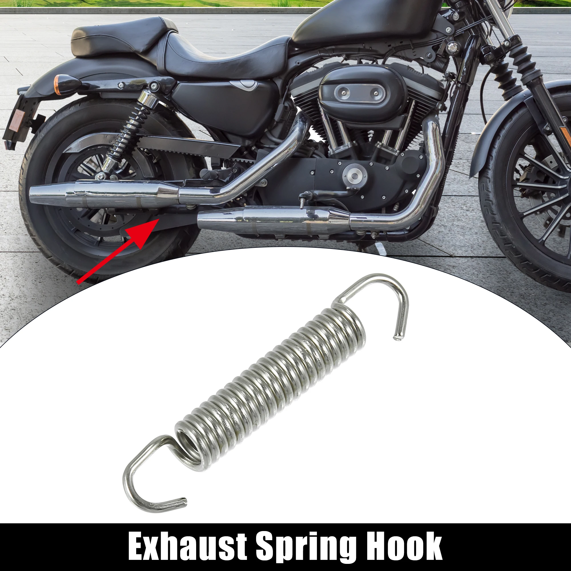 Motorräder Universal Auspuffrohr Feder 63mm 2,5" Edelstahl Auspuffrohr – Bild 2