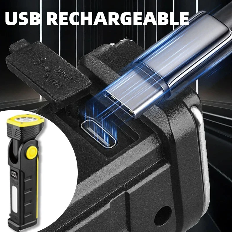 Tragbare LED-Taschenlampe mit zwei Lichtquellen, Arbeitsleuchte – Bild 2