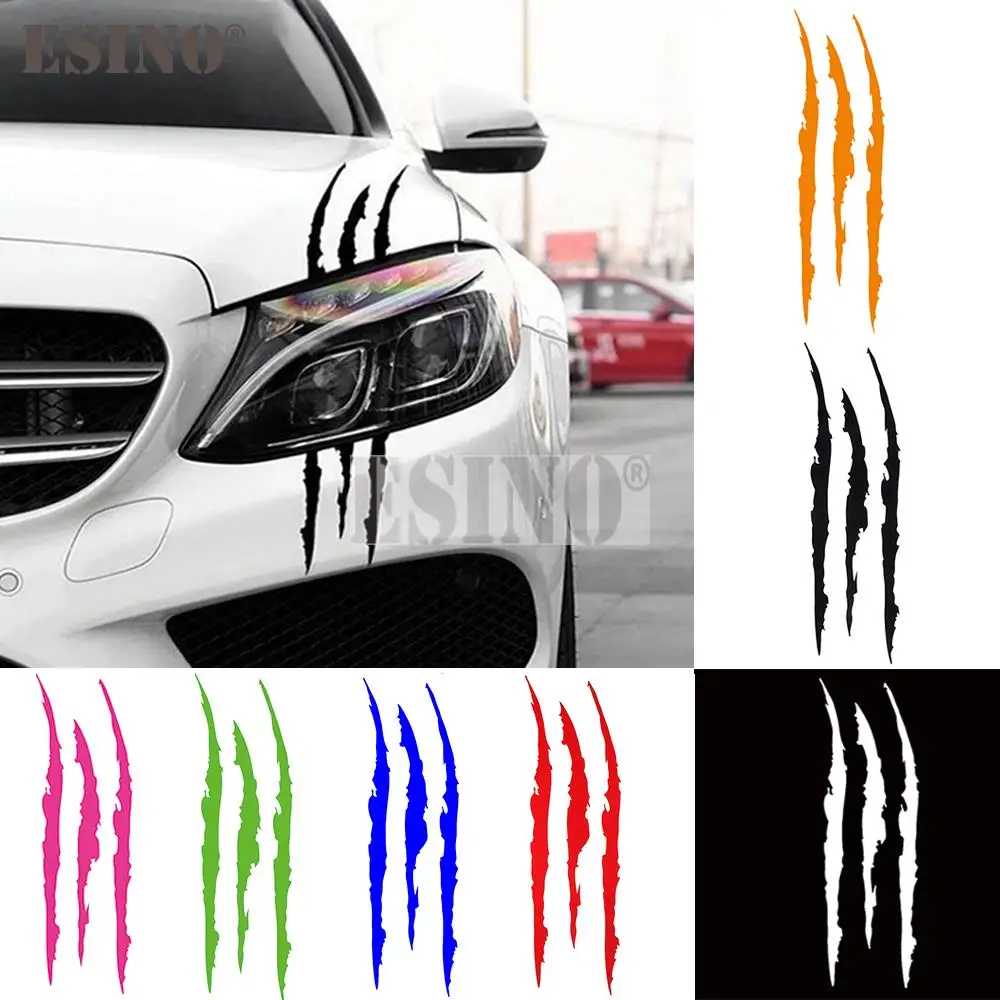 Auto Styling Geist Klaue Scratch Streifen Marks Scheinwerfer Aufkleber Vinyl Aufkleber Auto Körper Dekorative