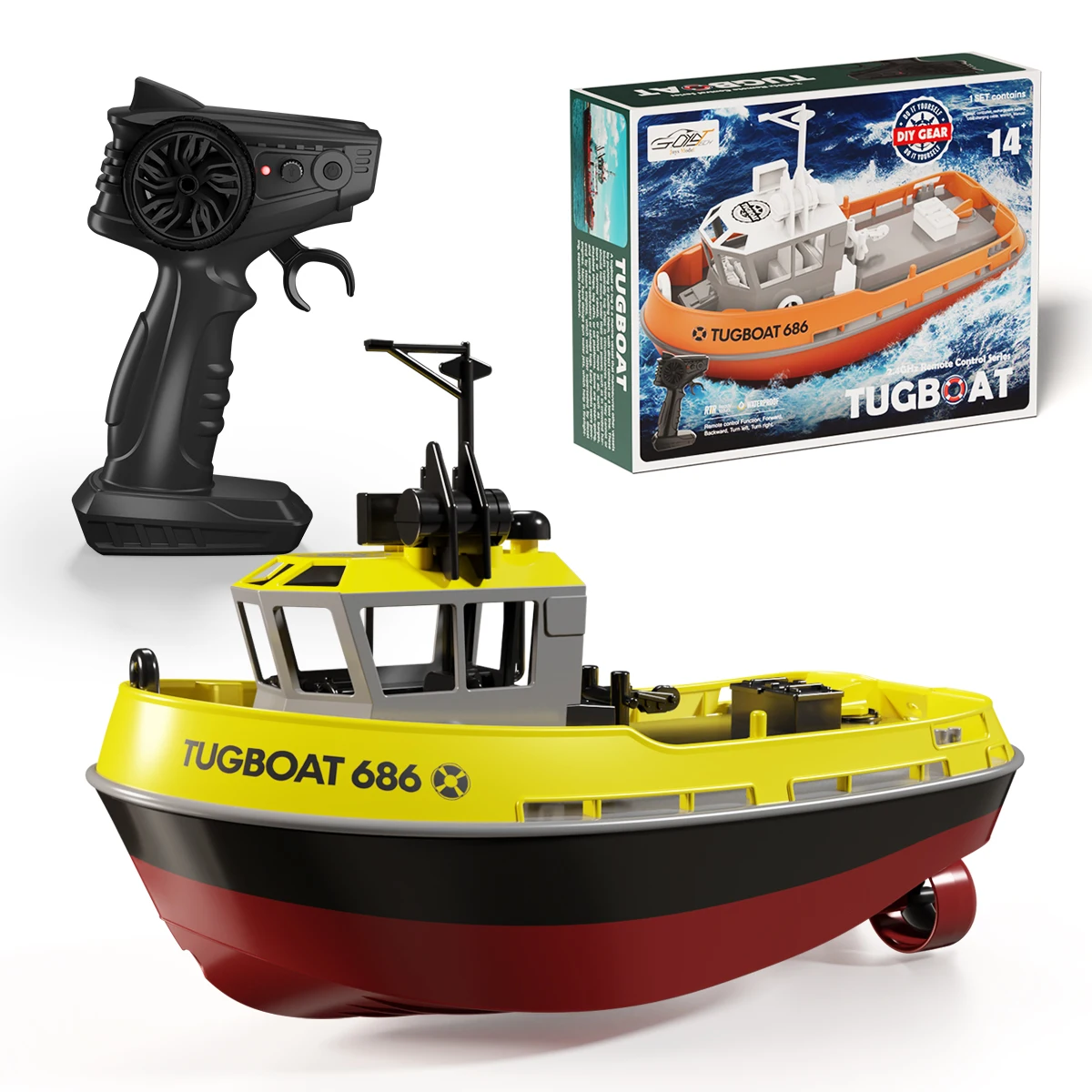 686 RC Boot 1/72 Leistungsstarke Dual Motor Drahtlose Radio Control Schiffboot 2,4G Elektrische Fernbedienung