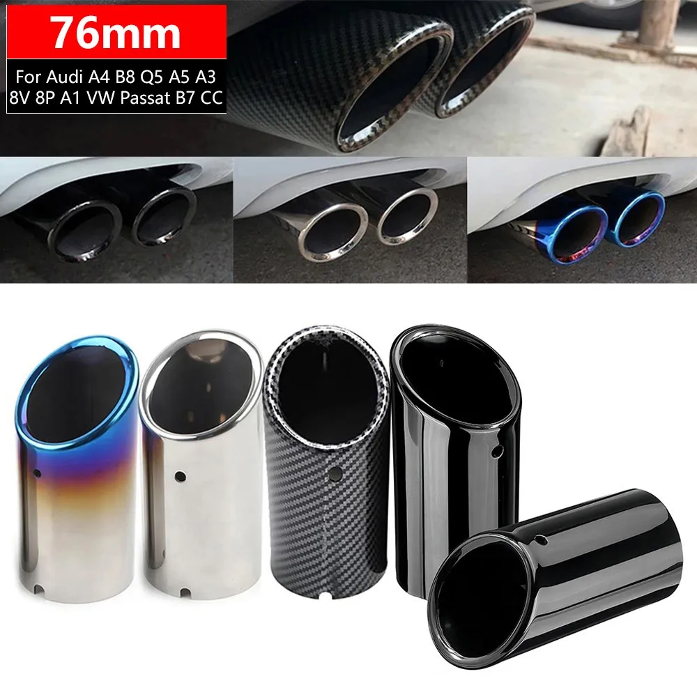 Edelstahl Auto Auspuffrohr Schalldämpfer Spitze Endrohr Auspuff Schalldämpfer Für Audi A4 B8 Q5 A5 A3 8V 8P A1