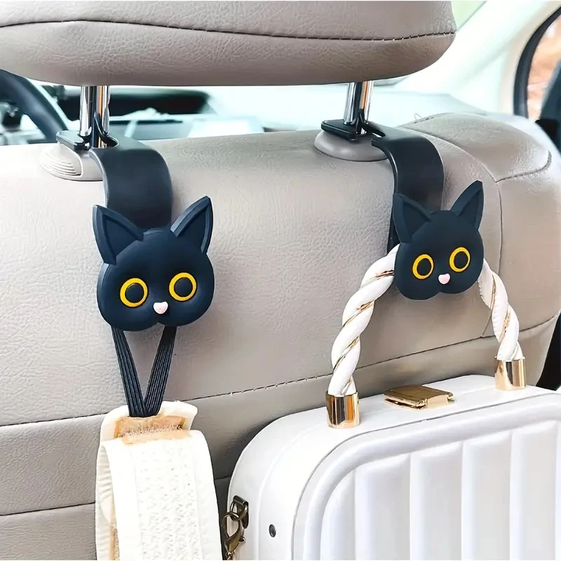 Entzückende 3D-Cartoon-Katzen-Autositz-Kopfstützenhaken - universeller (2 Stück)