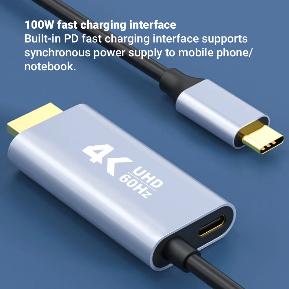 USB-C auf HDMI Kabel 4K 60 Hz, 1,8 m, mit 100 W PD Ladefunktion – Bild 6