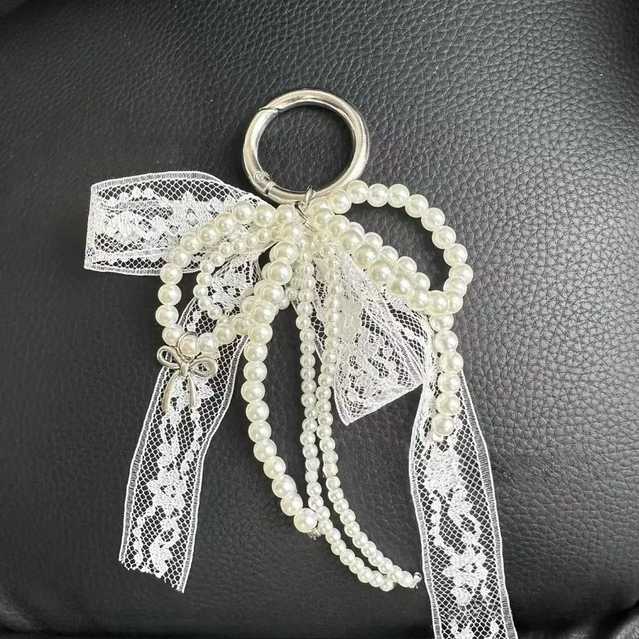 Perle Spitze Bogen Anhänger, modische Tasche Anhänger, Auto – Bild 4