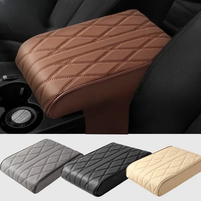 Auto Armlehne Matte Mittel konsole Armlehne Schutz kissen Wellens tickerei Pu Leder Auto Armlehnen